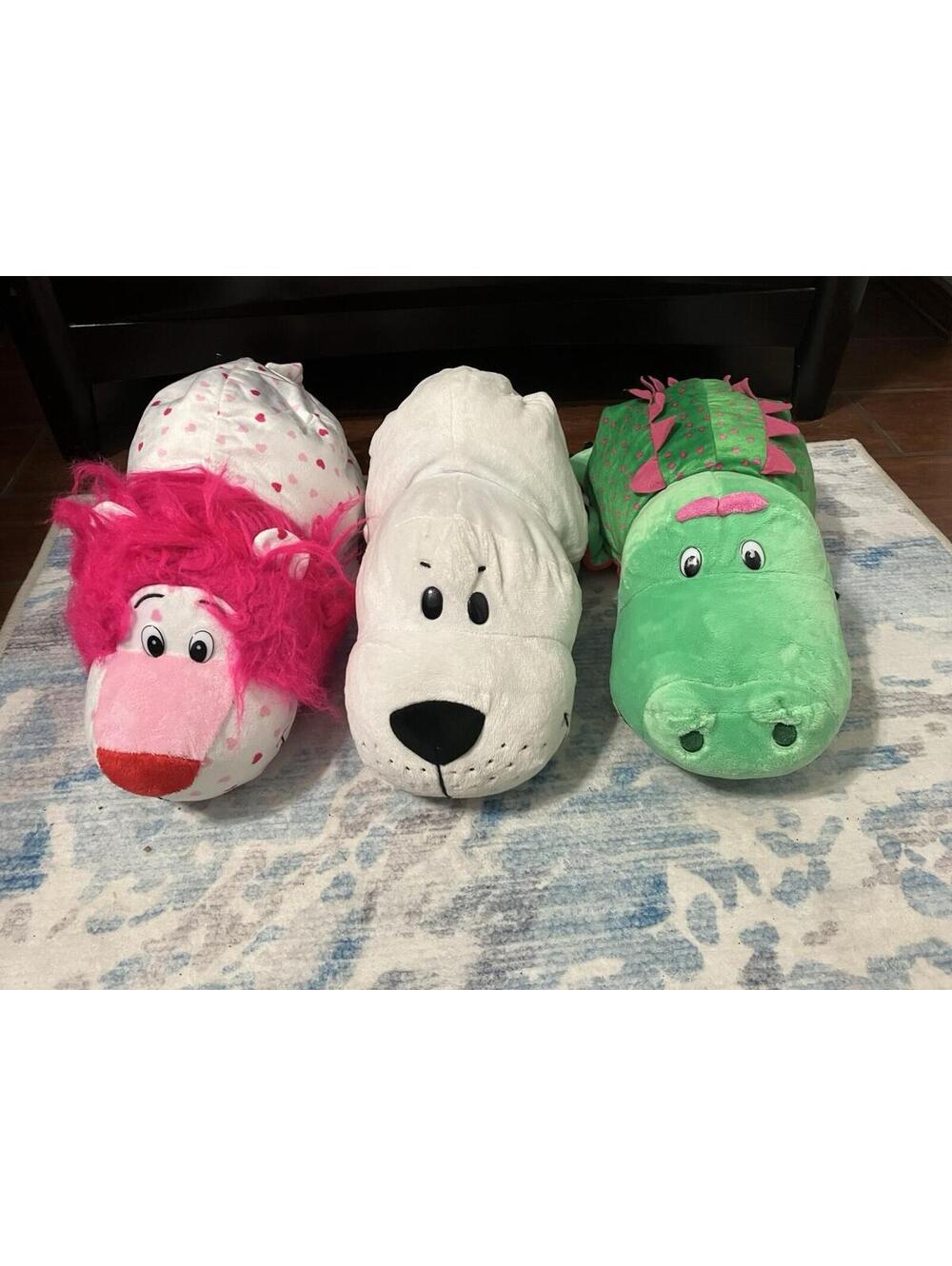 Flip-a-Zoo 2 in 1 Stuffed Animal Plush 18” Lot Of 3